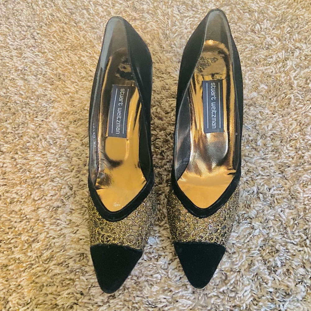 Stuart Weitzman black velvet heels